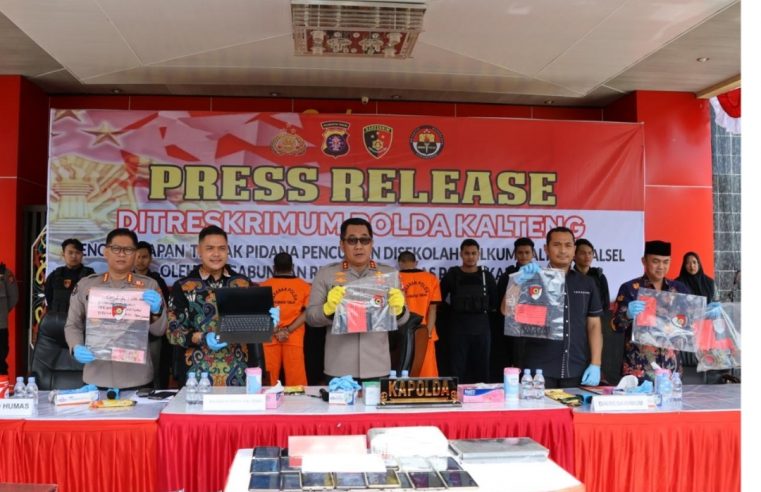 Polda Kalteng Berhasil Amankan Tiga Orang Tersangka Komplotan Pembobol 7 Sekolah Lintas Provinsi
