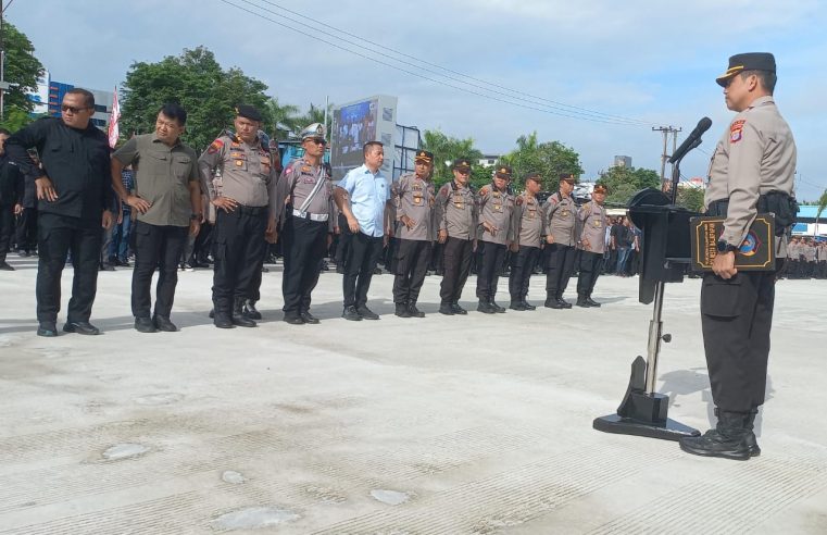 Polda Kaltim Bersama Jajaran Apel Gelar Pasukan Untuk Pengamanan HUT RI ke 79, Polresta Balikpapan Kerahkan 597 Personil