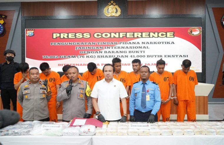 Polda Riau Tangkap 3 Tersangka Pengedar Narkoba Internasional, 800.000 Jiwa Terselamatkan