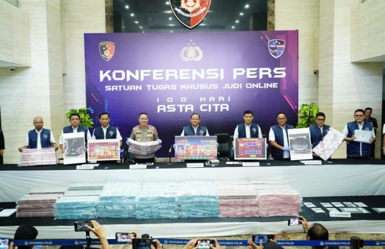 Sita Uang Sebanyak Rp.78,1 Miliar Dari Judol Internasional, Komitmen Polri Atas Asta Cita Presiden Prabowo