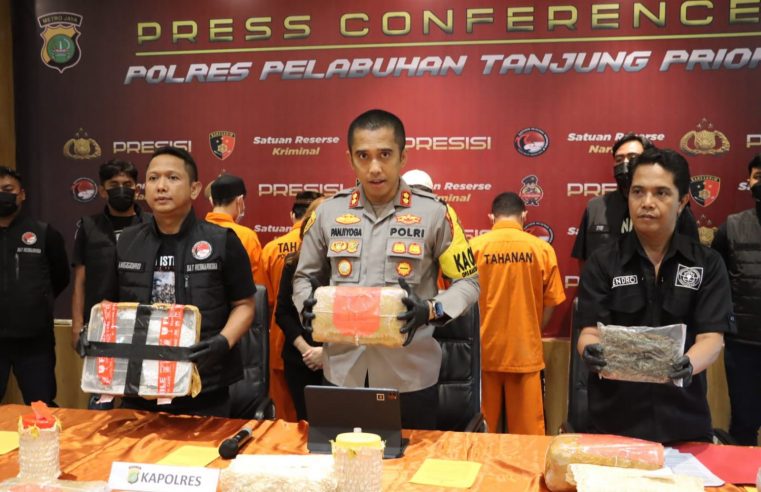 Polres Pelabuhan Tanjung Priok Tangkap 4 Tersangka Kasus Narkoba