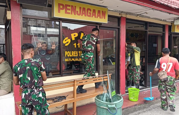 Tanggung Jawab Moril Kodam VI Mulawarman, Perbaiki Kerusakan di Mako Polres Tarakan