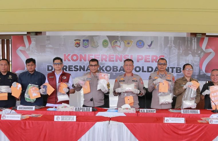 Polda NTB Berhasil Mengamankan Sebanyak 248 Orang Tersangka Terkait 165 Kasus Narkoba