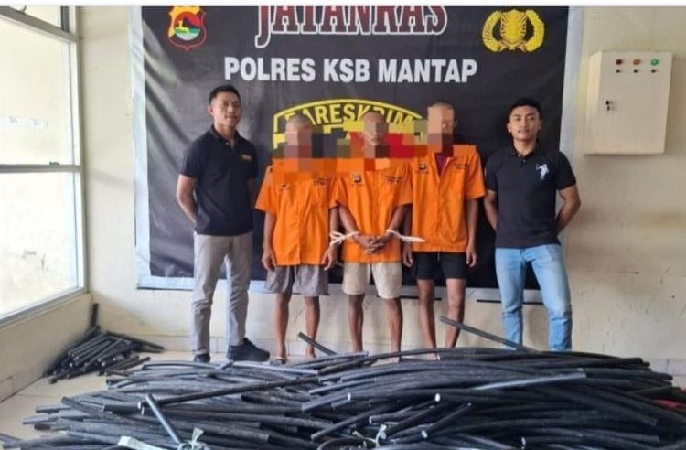 Polisi Tangkap 3 Orang Pencuri Kabel PLN di Sumbawa Barat, Kerugian Capai Rp 200 Juta