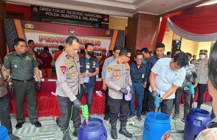 Polda Sumsel Musnahkan BB 17 Kilogram Sabu-sabu & 1.032 Butir Ekstasi