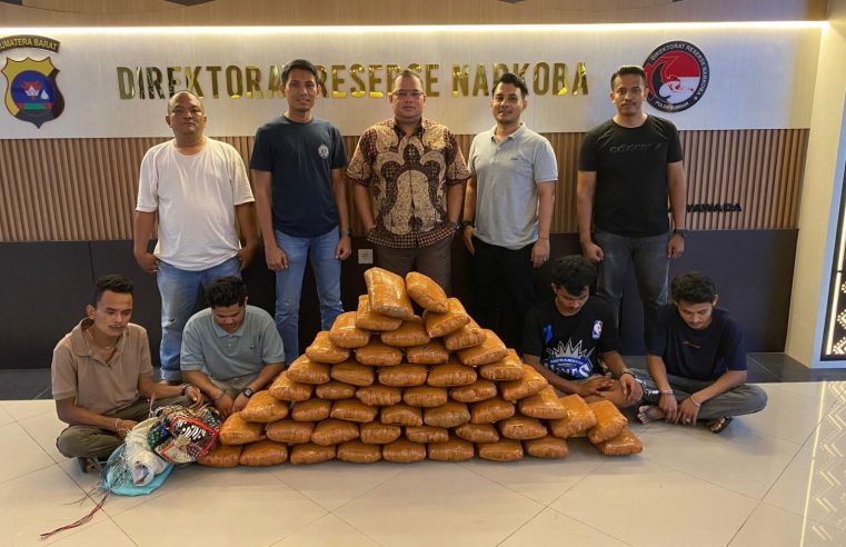 Polisi Gagalkan Peredaran 47 Kg Ganja di Wilayah Sumbar, 4 Orang Tersangka Ditangkap