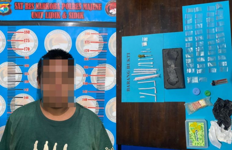 Satresnarkoba Polres Majene Berhasil Bekuk Pemuda Penyalahgunaan Sabu-sabu di Sebuah Penginapan