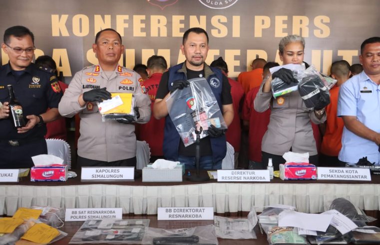 Polda Sumut Bersama Polres Simalungun Berhasil Ungkap 101 Kasus Narkoba Dalam Waktu 4 Bulan