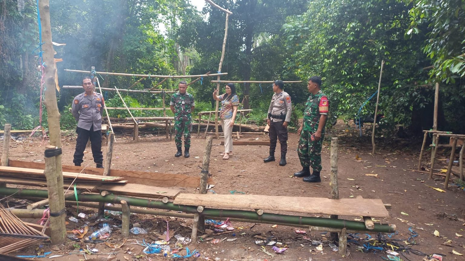 Lokasi Judi Sabung Ayam di Desa Koha Dibongkar, Aparat Gabungan Tindak Tegas Aktivitas Ilegal