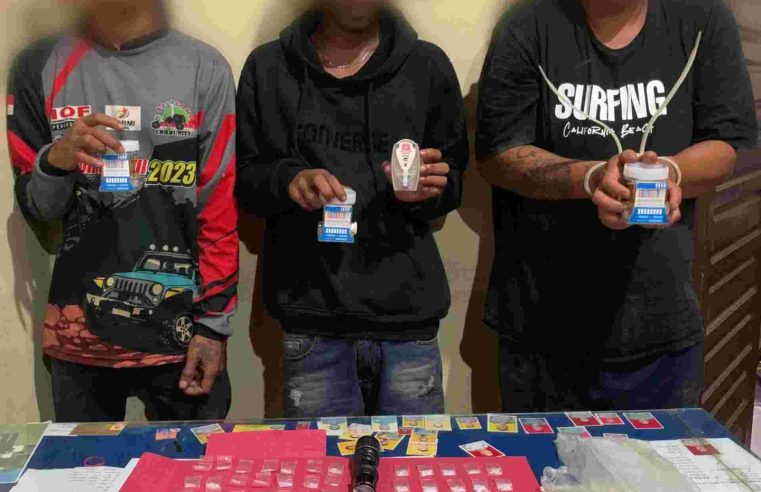 Tim Rajawali Polres Beltim Amankan 3 Orang Pelaku Pengedar Narkoba Rebahkan Warga