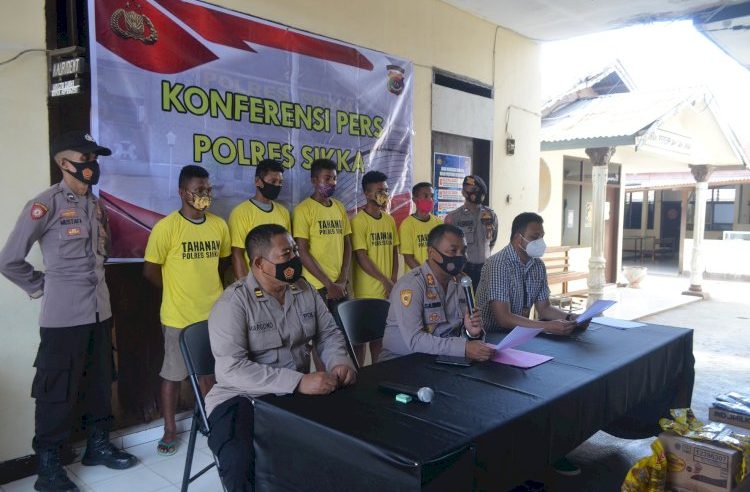 Polres Sikka Gelar Press Release Ungkap Kasus Pencurian Pada Gudang Sembako