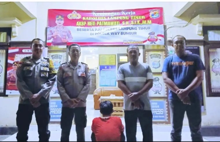 Polisi Ringkus EV (26) Buronan Kekerasan Anak Dibawah Umur di Lampung Timur