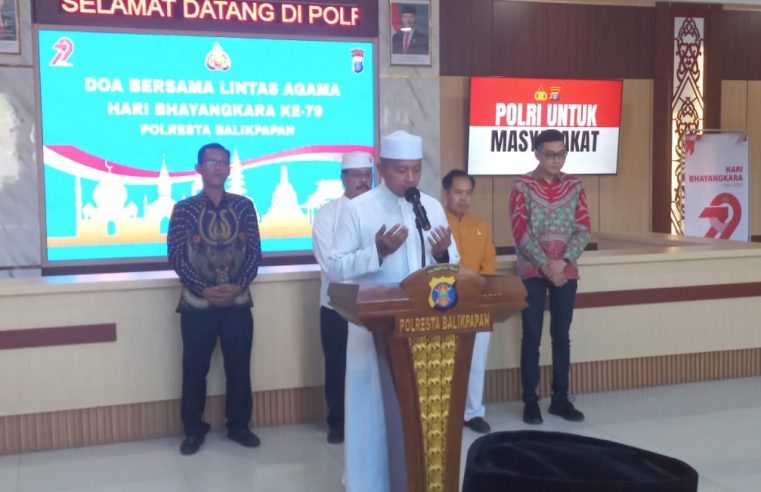 Polresta Balikpapan Rayakan Kebhinekaan Lewat Doa Lintas Agama Jelang HUT Bhayangkara ke-79