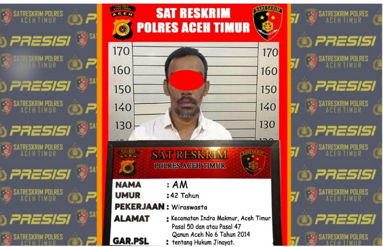 Cabuli Anak Tiri, AM (42) di Indra Makmur Diamankan ke Polres Aceh Timur