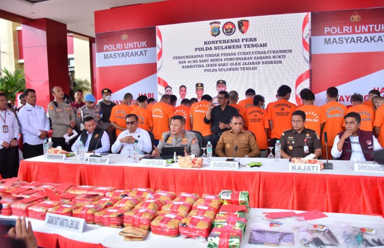 Jelang HUT Bhayangkara Ke-79, Kapolda Sulteng Pimpin Pemusnahan BB Kasus Narkotika Sabu 40 Kg