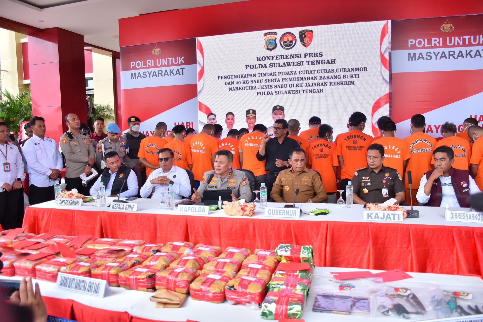 Jelang HUT Bhayangkara Ke-79, Kapolda Sulteng Pimpin Pemusnahan BB Kasus Narkotika Sabu 40 Kg