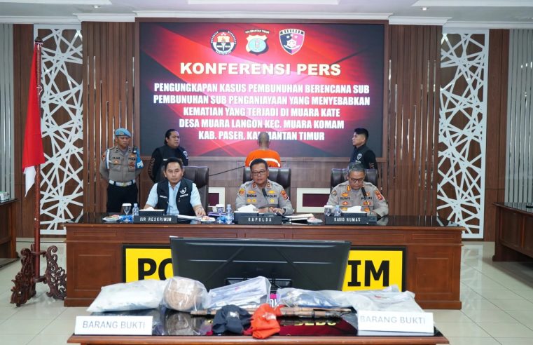 Polda Kaltim Ungkap Kasus Pembunuhan 2024 di Muara Komam, Satu Korban Meninggal & Satu Luka Berat