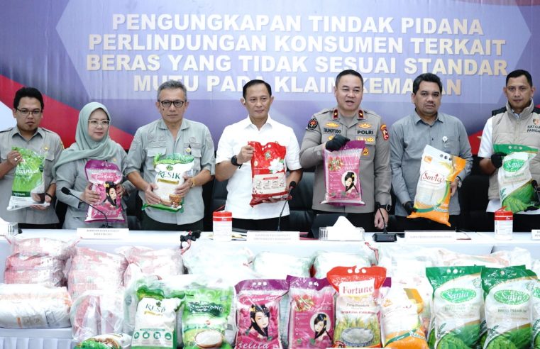 Satgas Pangan Polri Sita 201 Ton Beras Tidak Sesuai Standar Mutu & Takaran Berbagai Merek
