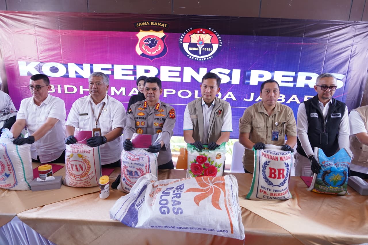 Kecurangan Beras Raup Omzet Hampir Rp.5 Miliar, Polda Jabar Ungkap Praktik Curang Dari 6 Pelaku