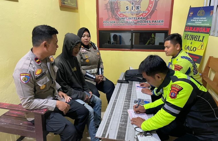 Polres Paser Tindak Pelanggar Knalpot Brong dengan Patroli Hunting System di Long Kali
