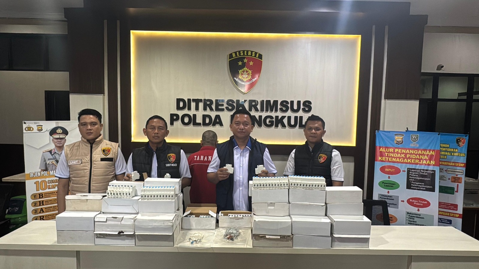 Tersangka Perdagangan MCB Palsu Ditangkap Polda Bengkulu, Keuntungan Besar dari Penjualan Ilegal