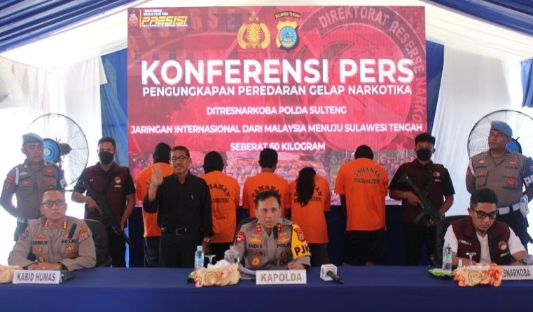 Operasi Besar Polda Sulteng Berhasil Amankan 60 Kg Sabu, 5 Tersangka Ditangkap