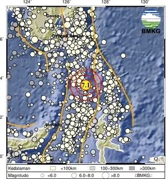 Kepulauan Talaud Dilanda Gempa 7,1 SR di Wilayah Melangguane, Tidak Ada Laporan Korban Jiwa