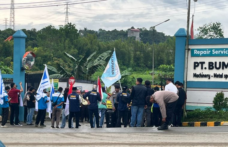 Tuntut Pembayaran Pesangon dan Hak Upah, Massa Sarbumusi – NU Gelar Aksi di Kantor PT. BIG Balikpapan