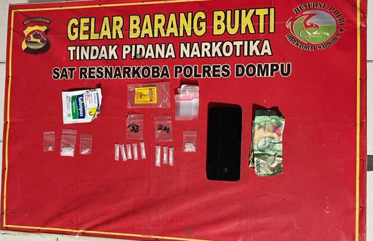 8,20 Gram Sabu Disita Polres Dompu, Kasus Berawal dari Laporan Masyarakat