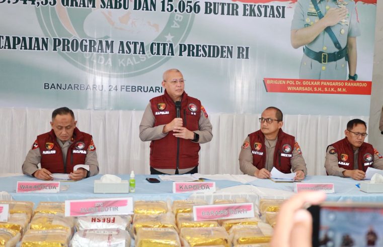 Pengungkapan Kasus Sabu 29,9  Kg & 15,056 Butir Ekstasi di Awal Ramadhan: Polda Kalsel Sita BB Senilai Rp.68 Miliar