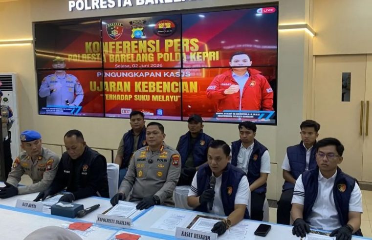 Kurang Dari 24 Jam, Polisi Tangkap Penyebar Ujaran Kebencian Terhadap Suku Melayu di Batam