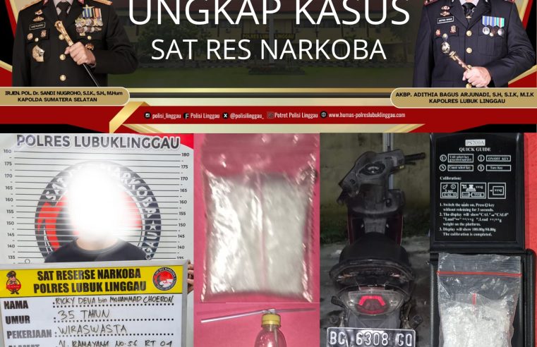 Bermodal Informasi Warga, Polres Lubuk Linggau Ringkus Pengedar Sabu di Perumahan
