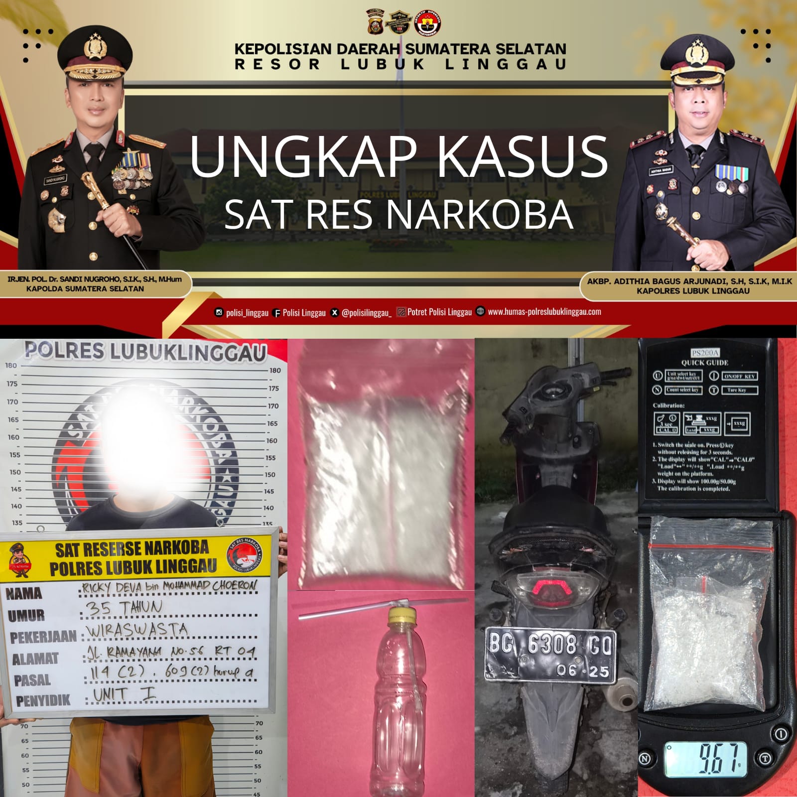 Bermodal Informasi Warga, Polres Lubuk Linggau Ringkus Pengedar Sabu di Perumahan