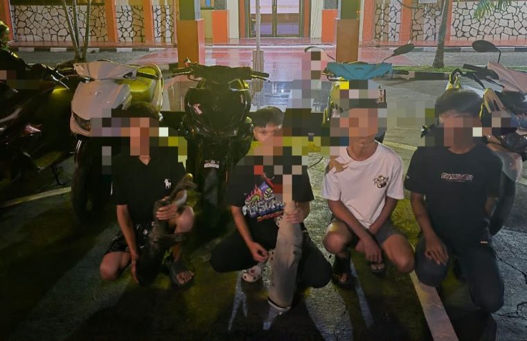 Lima Motor Disita dan Empat Pelaku Balap Liar Diberi Pembinaan Polresta Mamuju