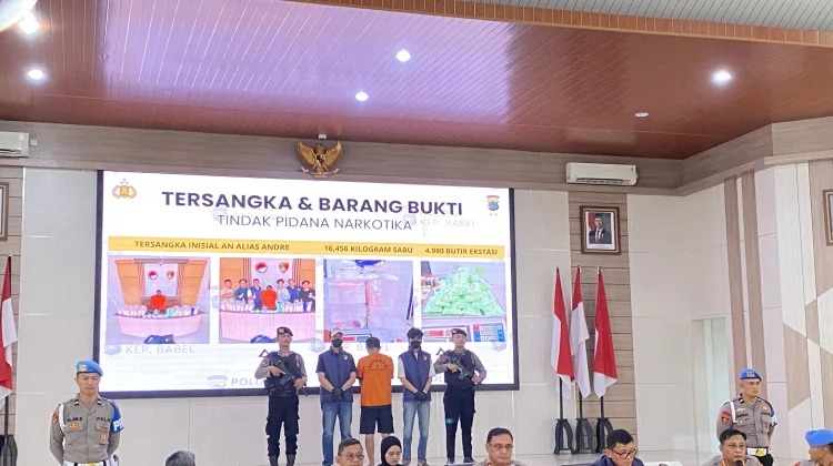 Sinergi Polda Babel dan Bea Cukai Bongkar Gudang Narkotika, 16,46 Kg Sabu dan Ribuan Butir Ekstasi Diamankan