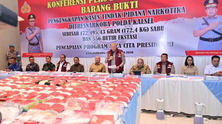 Bongkar Jaringan Internasional Fredy Pratama, Polda Kalsel Musnahkan Narkotika 32 Kg Bernilai Rp.311 Miliar