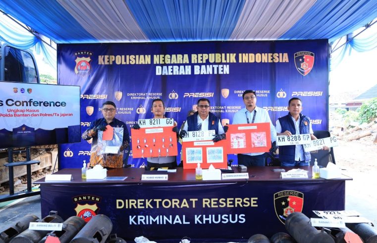 Enam Lokasi Pertambangan Ilegal Terungkap di Banten, Tujuh Tersangka Ditahan Bersama Barang Bukti