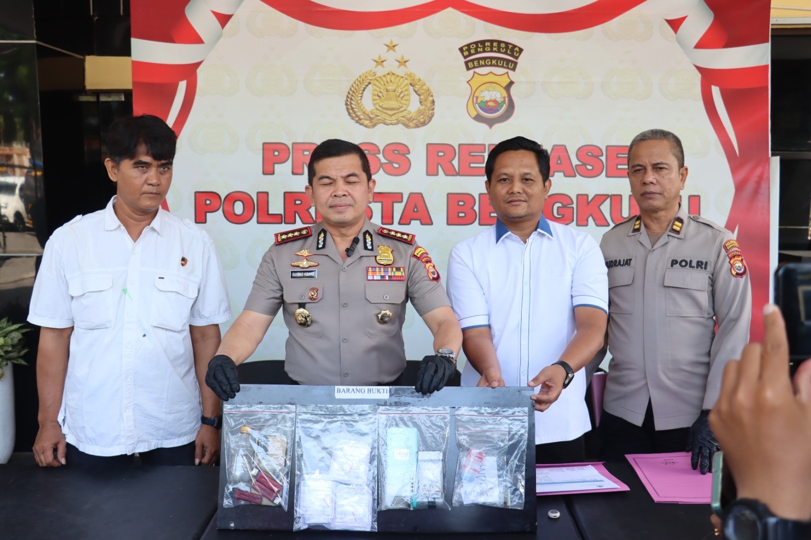 4,64 Gram Sabu Disita, Tiga Residivis Diamankan Polresta Bengkulu