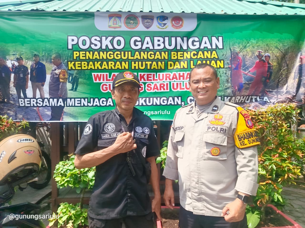 Perkuat Pencegahan Karhutla, Bhabinkamtibmas Polsek Balikpapan Selatan Sambangi Posko Gabungan