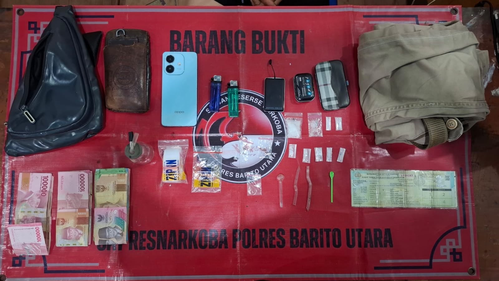 Barang Bukti 7,33 Gram Sabu Disita, Polres Barito Utara Tangkap Pengedar di Kapal Penyeberangan